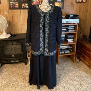 Creative Touch 3 piece Evening suit with Sequin Jacket. Size 16. EUC.